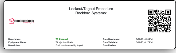 Lockout Tagout Software Procedure QR