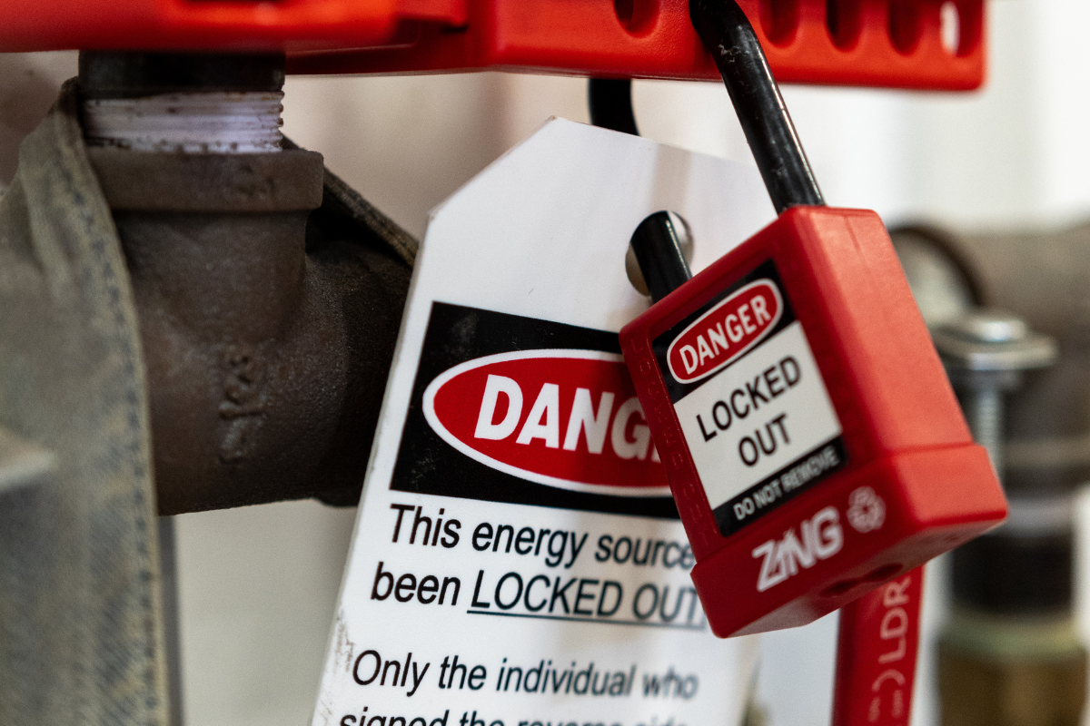 Close up of Lockout Tagout