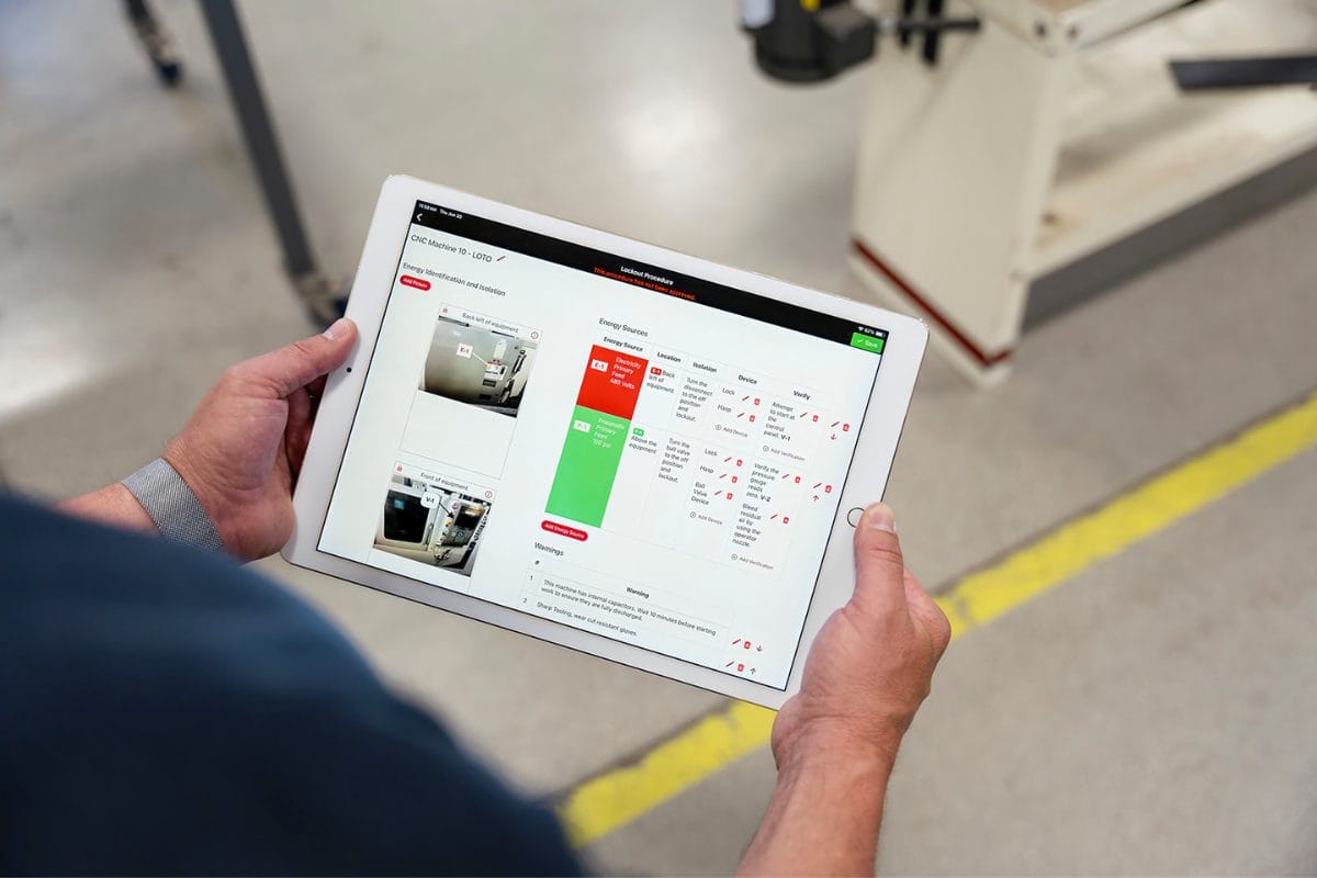 LOTO Program Audits - on a software tablet